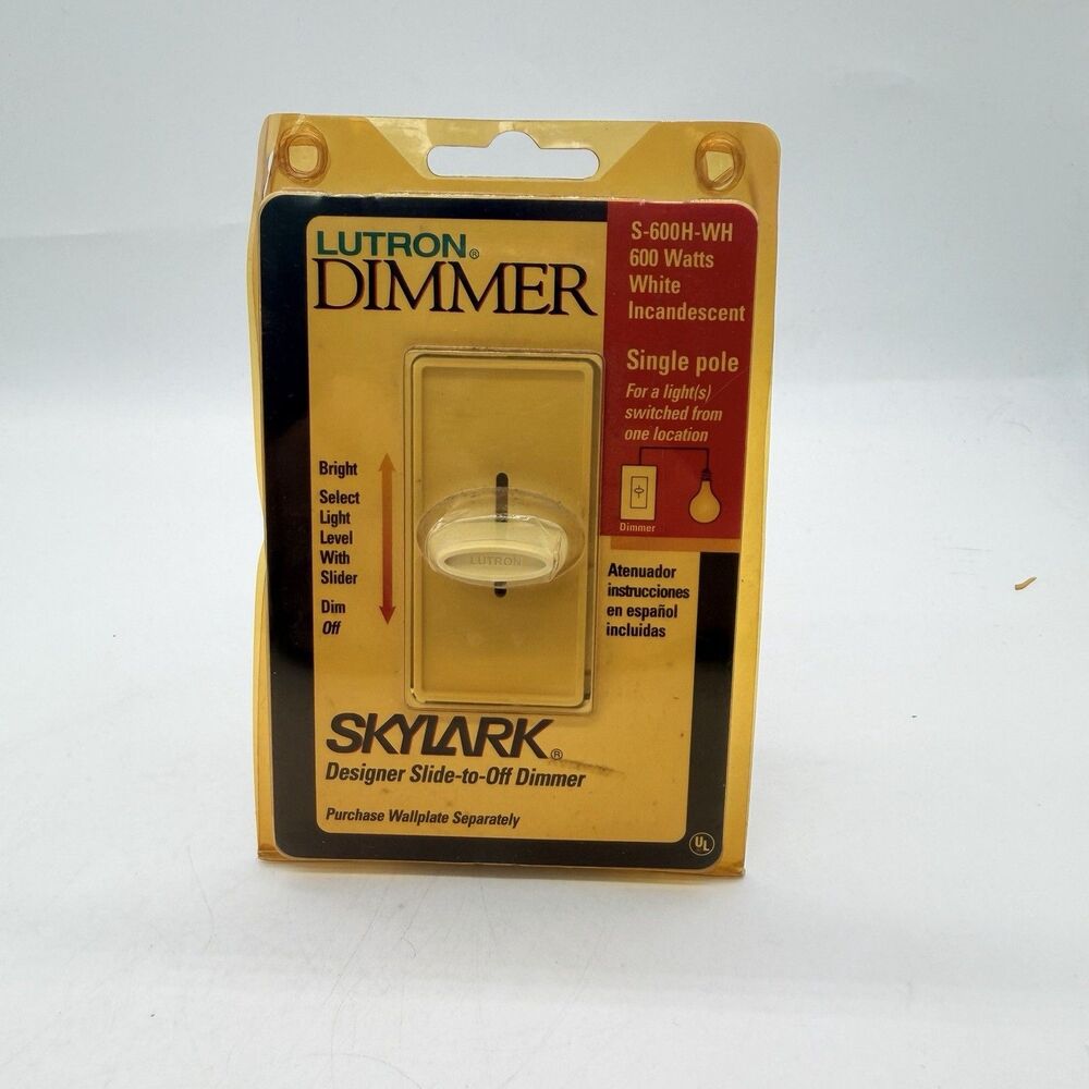 Lutron Skylark 600W Incandescent Halogen Slide Dimmer Switch NOS